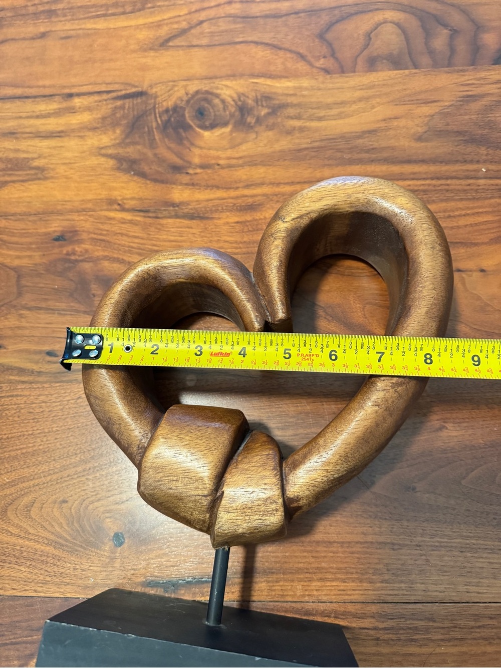 Wooden Hand Carved Abstract Sculpture Statue Heart Gift Home Decor - Picture 10 of 10
